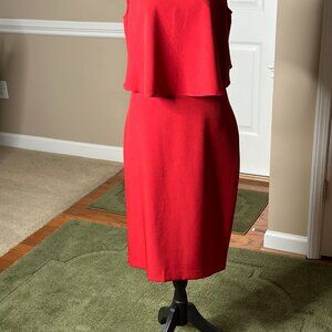 New York & Company Red Overlay Sheath Dress Size 8 NWT